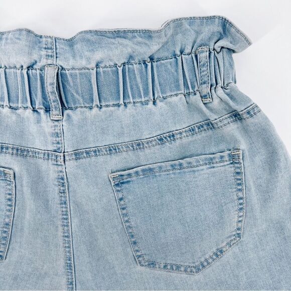 American Bazi High Waisted Paperbag Denim Shorts M - Picture 5 of 11